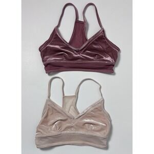 Alo Yoga Luxe Sports Bra Bundle Womens S Multicolor Velvet Racerback Strappy